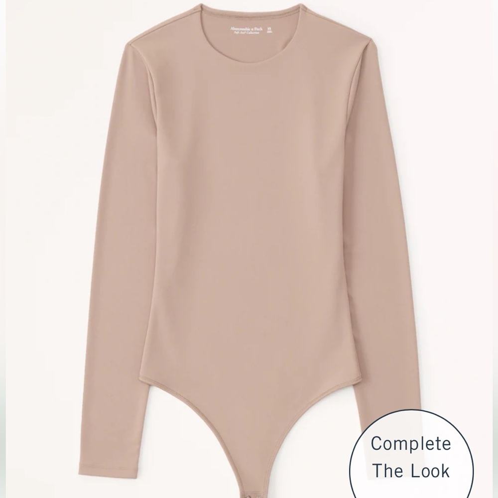 NWT Abercrombie Long-Sleeve Seamless Bodysuit, Brown, size S